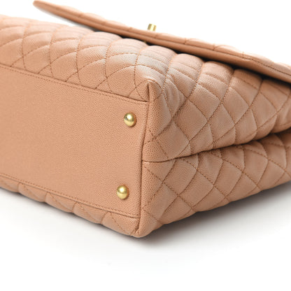 Chanel Caviar Lizard Quilted Large Coco Handle Flap Beige 7 of 10