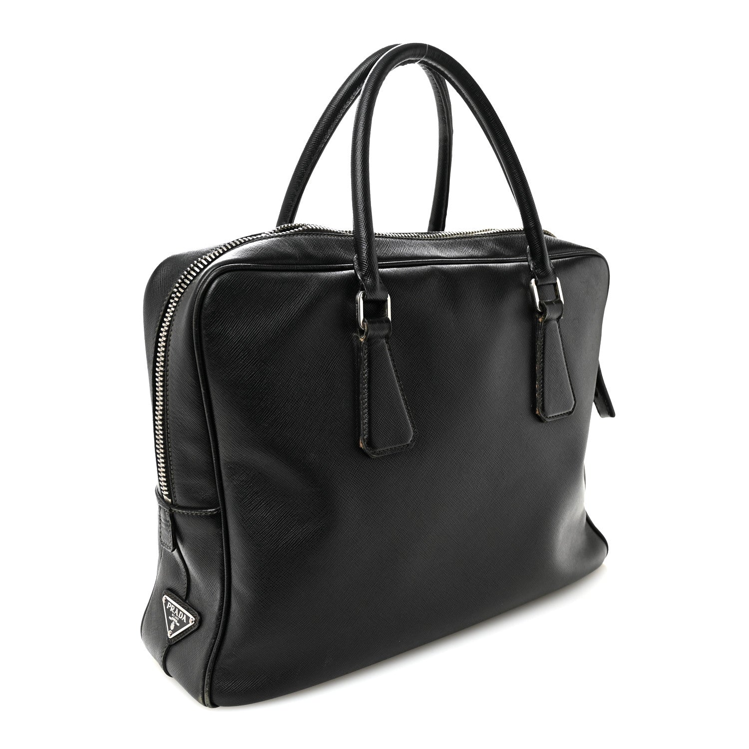Prada Saffiano Travel Briefcase Black 3 of 14