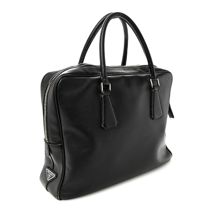 Prada Saffiano Travel Briefcase Black 3 of 14