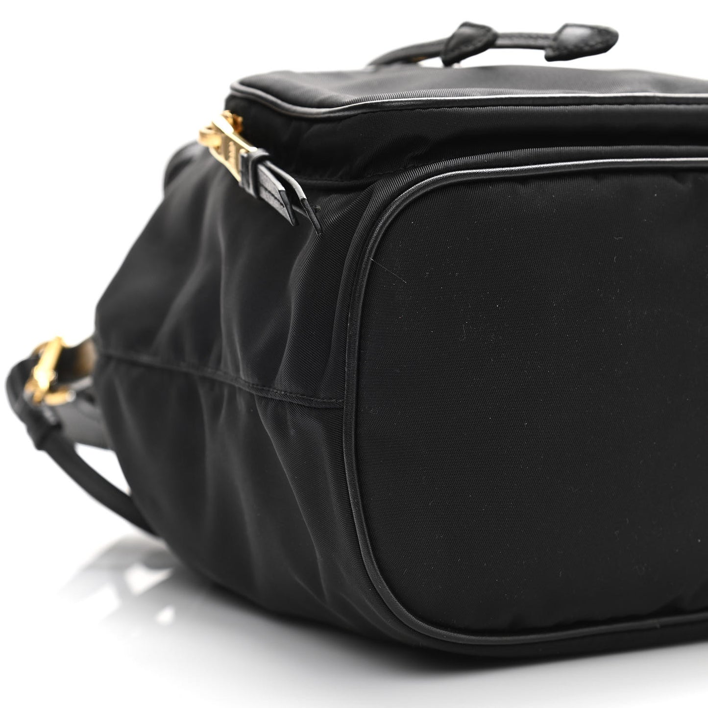 Saffiano Tessuto Nylon Mini Bucket Crossbody Bag Black