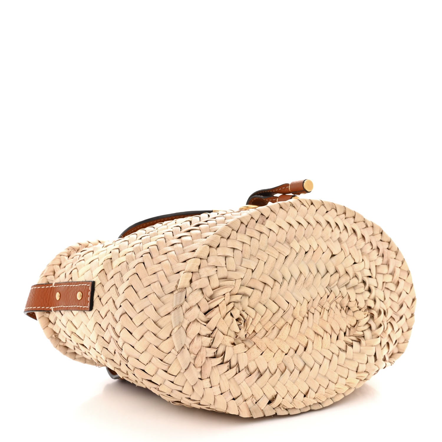 Chloe Raffia Calfskin Marcie Basket Tan 4 of 12