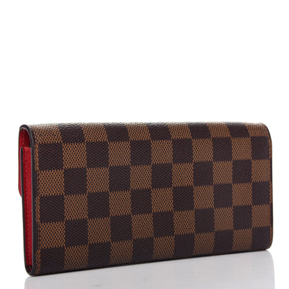 Louis Vuitton Damier Ebene Emilie Wallet Red 3 of 8