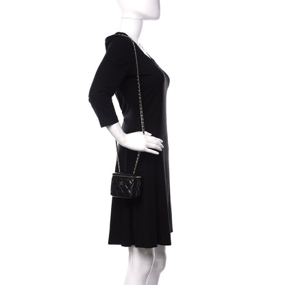 Chanel Lambskin Quilted Mini Vanity Case With Chain Black 2 of 11