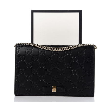 Gucci Guccissima Signature Bowy Chain Wallet Black 7 of 7