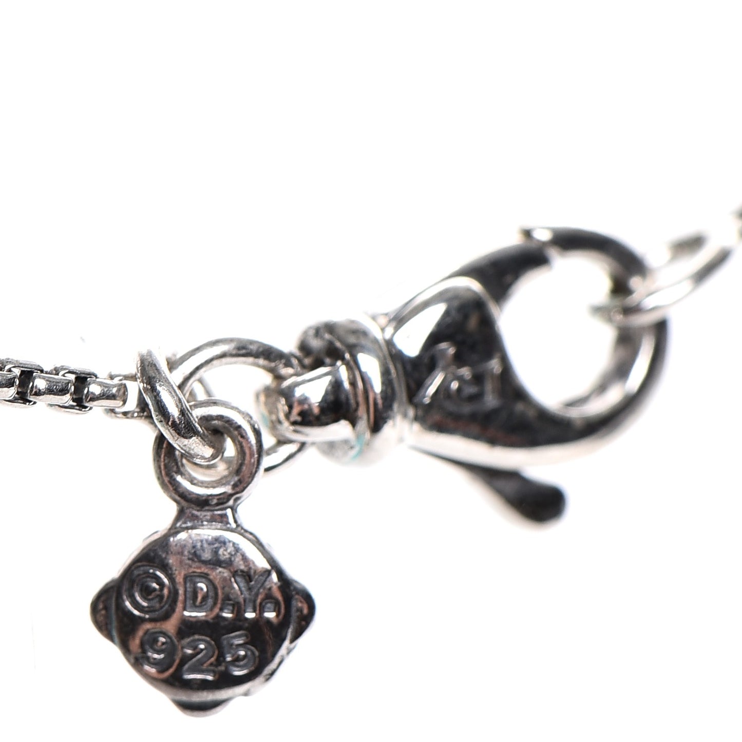 Sterling Silver Black Orchid 8mm Petite Chatelaine Pendant Necklace