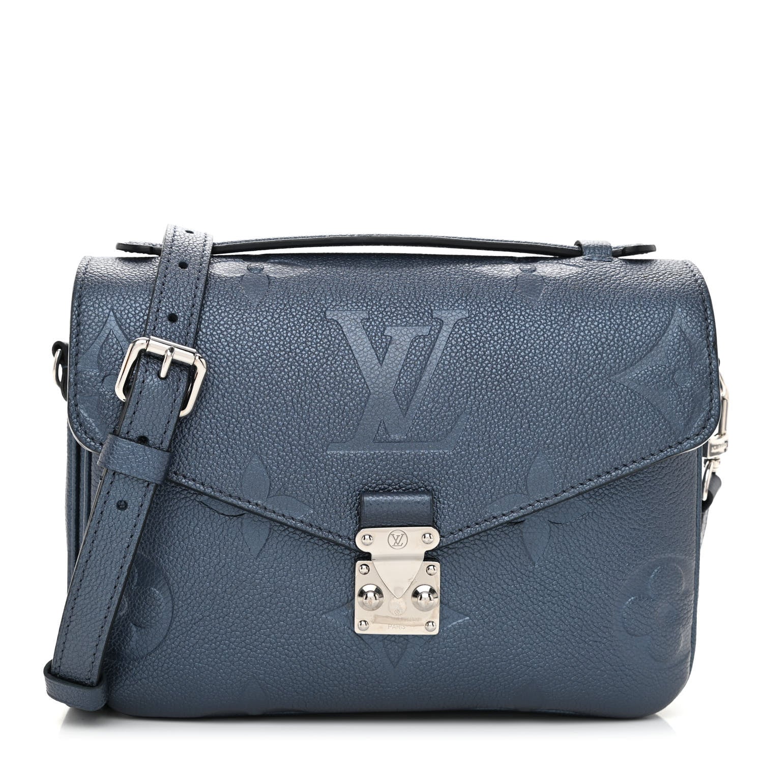 Louis Vuitton Metallic Empreinte Monogram Giant Pochette Metis Navy Nacre 1 of 7