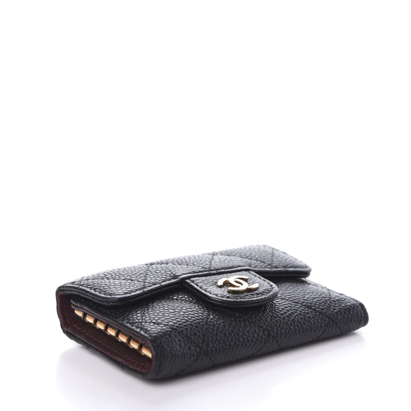 Caviar Quilted 6 Key Holder Black