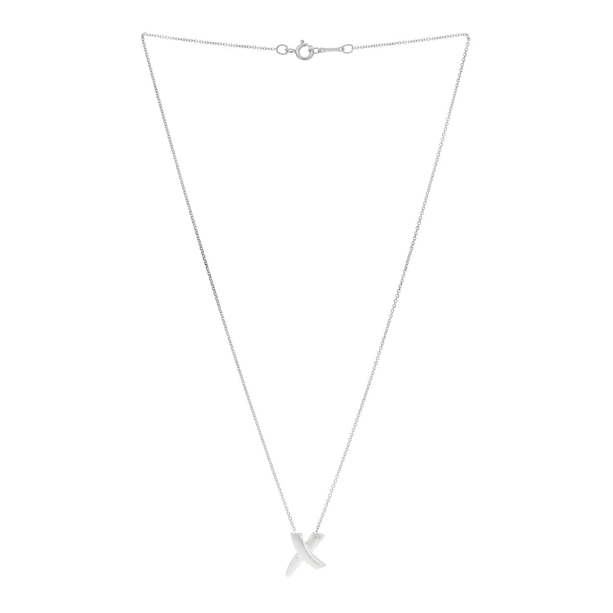 Tiffany Sterling Silver Paloma Picasso Graffiti X Pendant Necklace 3 of 5