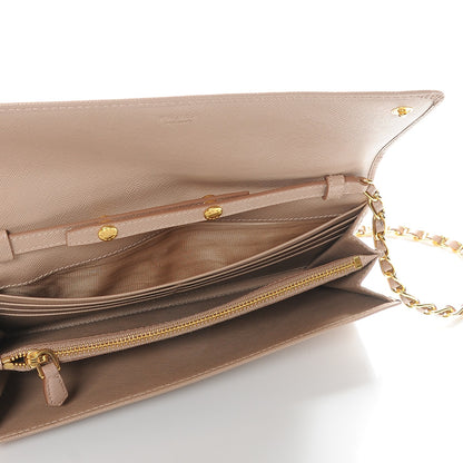 Prada Saffiano Metal Oro Chain Wallet Cammeo 5 of 11