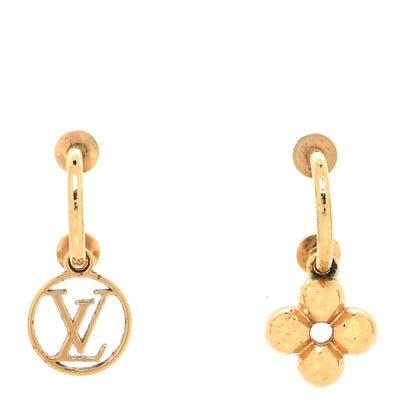 Louis Vuitton Brass Blooming Earrings Gold 1 of 6