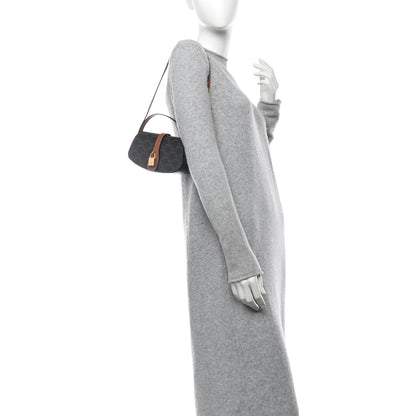 Celine Triomphe Canvas Calfskin Tabou Clutch on Strap Tan 2 of 9