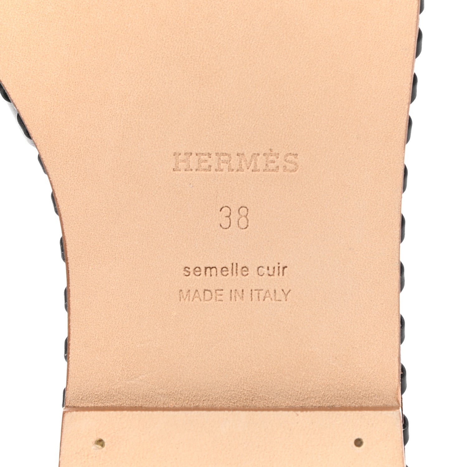 Hermes Box Calfskin Braided Oran Sandals 38 Black 6 of 9