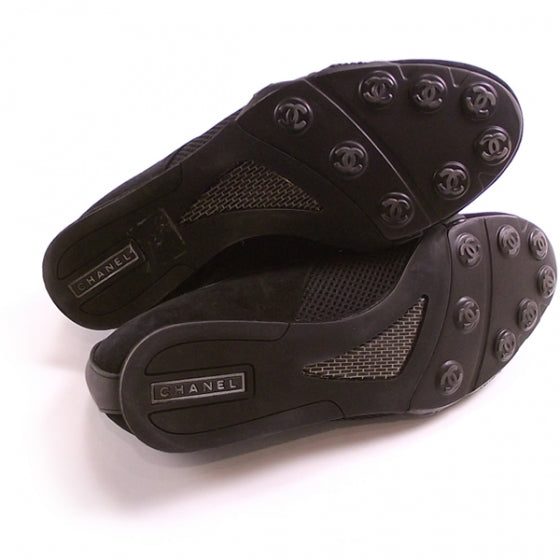 Chanel Perforated Sneakers 38 Black 4 of 8