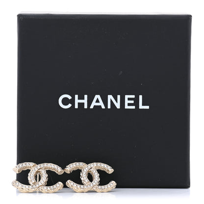Chanel Crystal CC Earrings Gold 5 of 5
