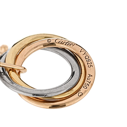 Cartier 18K Pink Yellow White Gold Diamond Trinity Drop Earrings 4 of 5