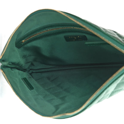 Chanel Metallic Caviar Quilted Medium Cosmetic Case Green 5 of 9