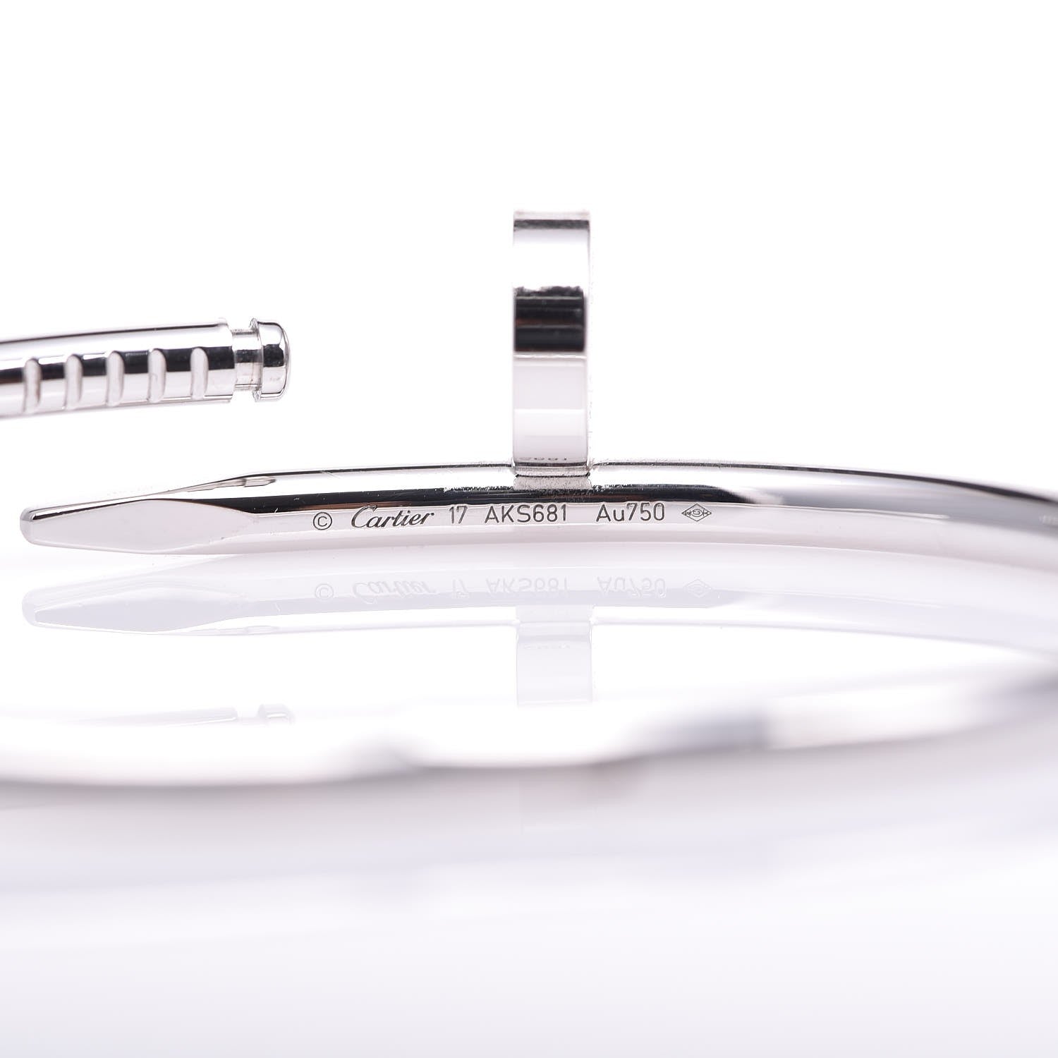 Cartier 18K White Gold Juste Un Clou Bracelet 17 6 of 7