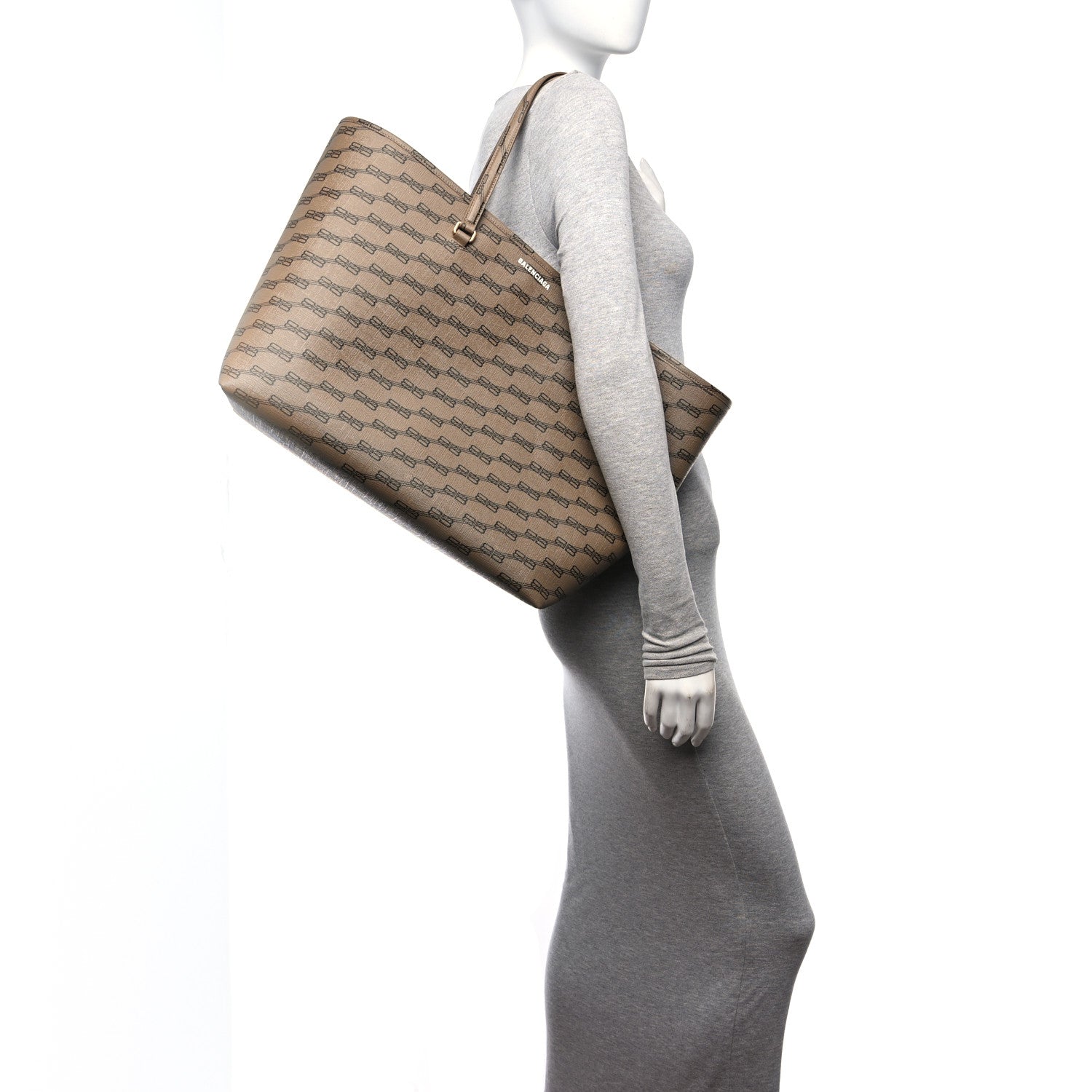 Balenciaga Coated Canvas BB Monogram Large Signature East West Shopper Bag Beige Brown 3 of 10