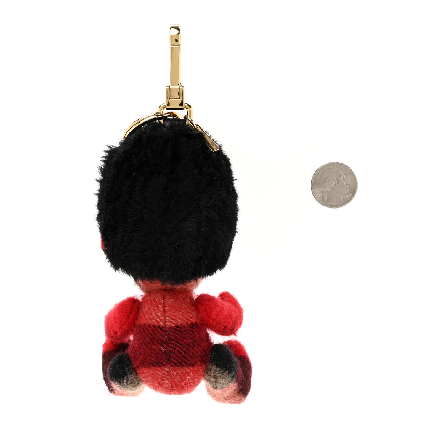 Cashmere Check Busby Thomas Bear Keychain Charm Parade Red