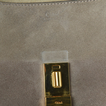 Chloe Suede Smooth Calfskin Drew Shoulder Bag Motty Grey 11 of 11