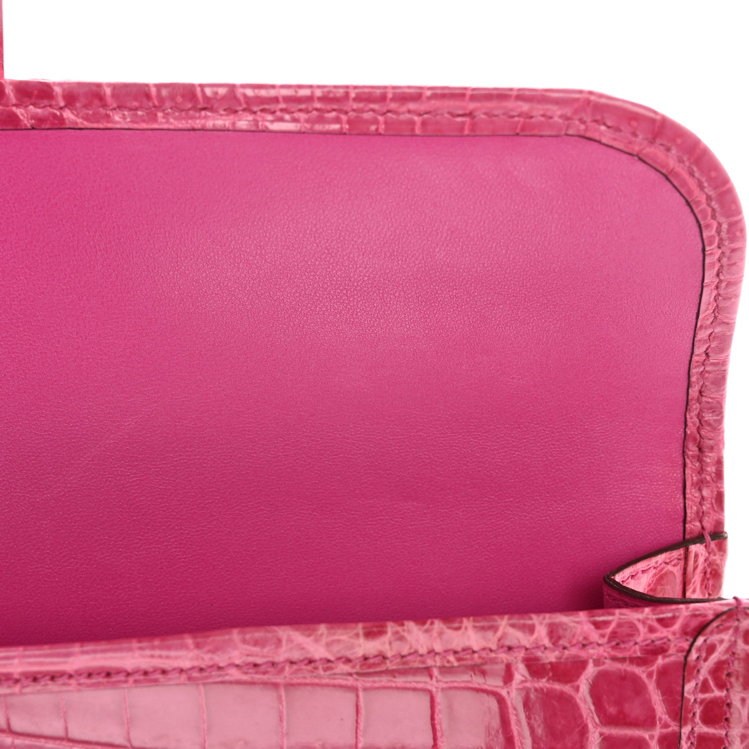 Hermes Shiny Niloticus Crocodile Jige Elan 29 Clutch Rose Tyrien 8 of 9