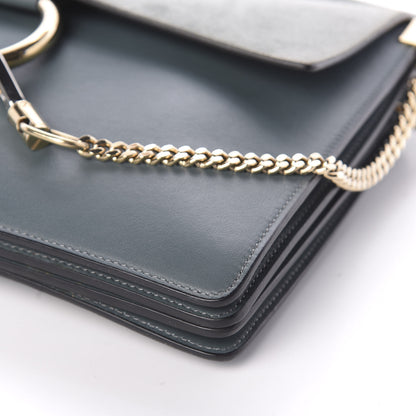 Chloe Suede Calfskin Medium Faye Shoulder Bag Cloudy Blue 9 of 9