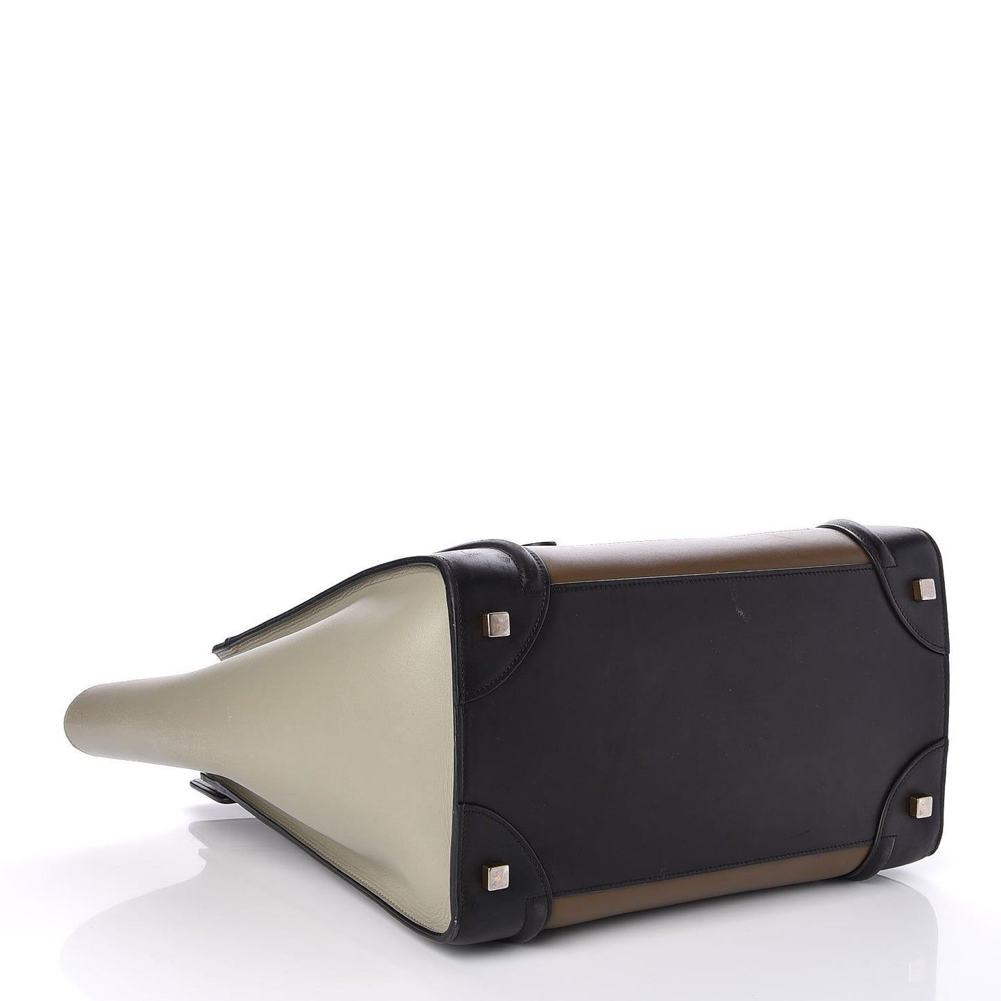Satin Calfskin Mini Tri-Color Luggage Dark Grey