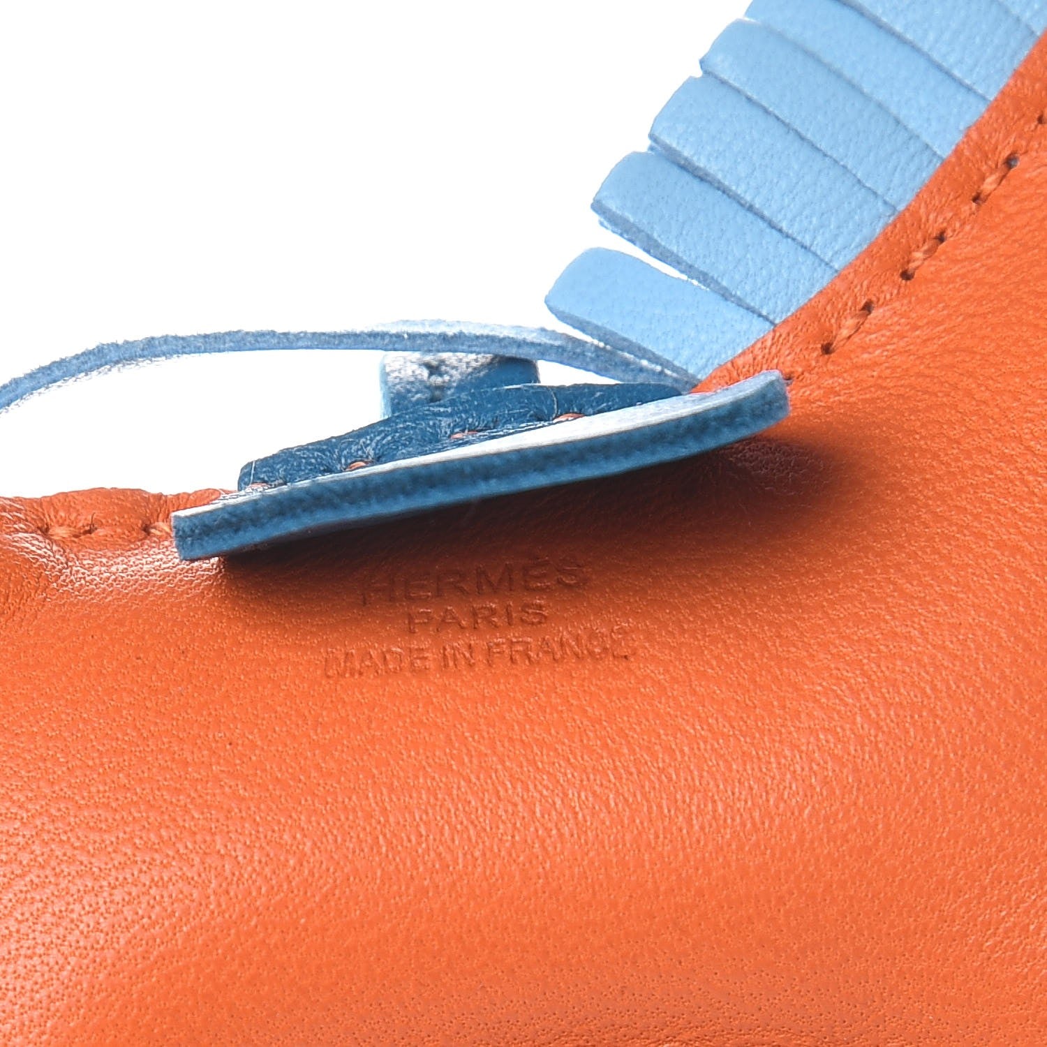 Hermes Milo Lambskin Grigri Rodeo Horse Bag Charm PM Feu Celeste Bleu Izmir 3 of 4