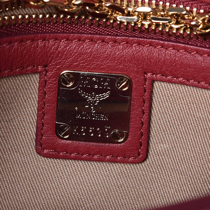 MCM Calfskin Ottomar Monogram Medium Millie Crossbody Bag Ruby Red 6 of 8
