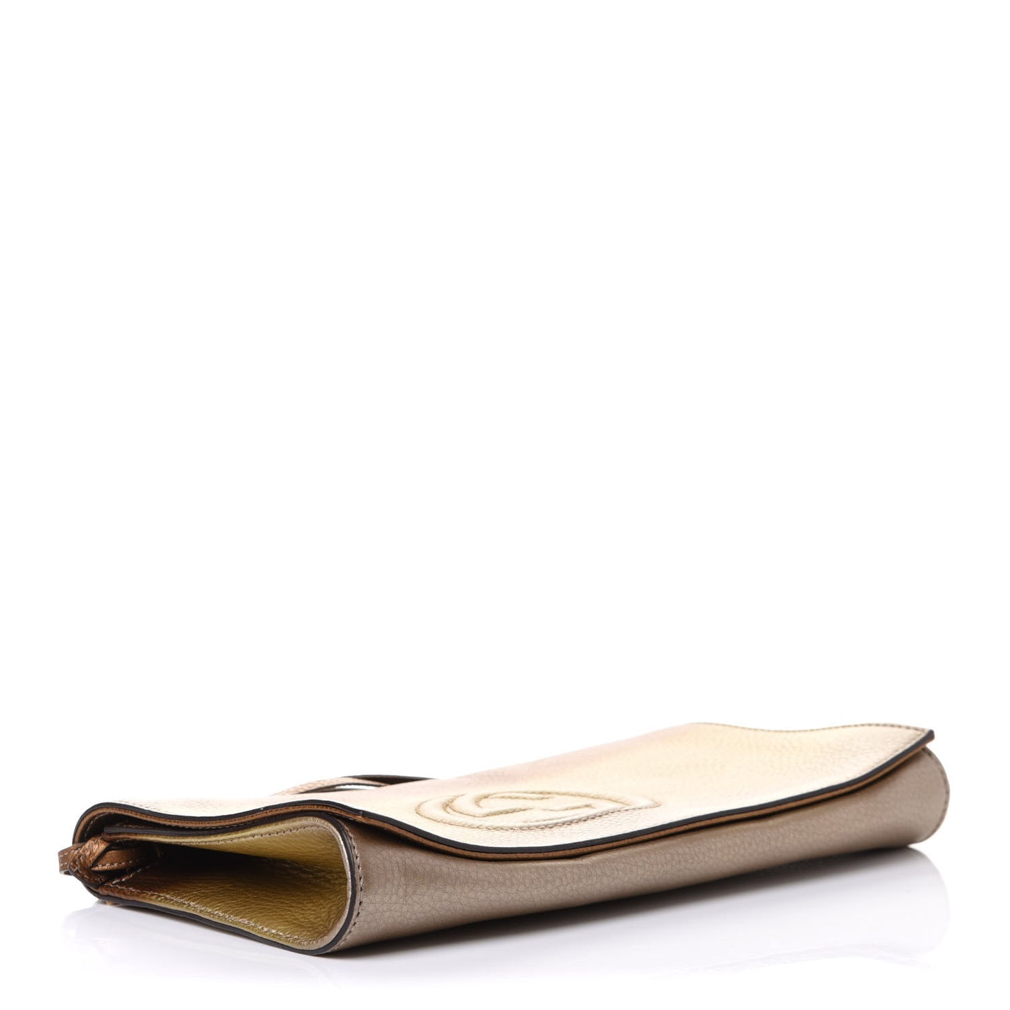 Metallic Pebbled Calfskin Medium Soho Clutch Gold Ombre