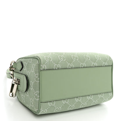 Gucci Denim GG Monogram Calfskin Mini Ophidia Top Handle Bag Pale Green 3 of 8