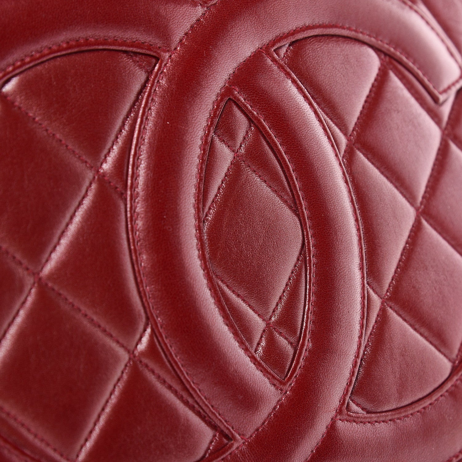 Chanel Lambskin Quilted Medallion Tote Red 17 of 20