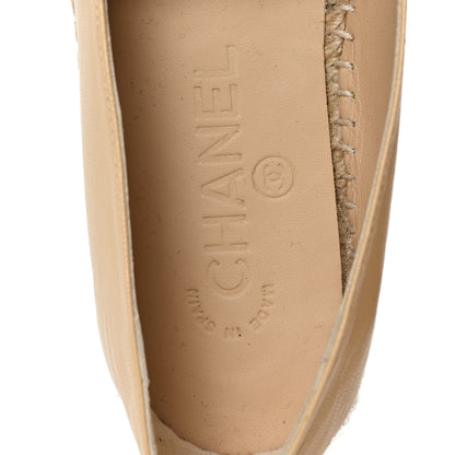 Chanel Lambskin CC Espadrilles 37 Beige Black 8 of 10
