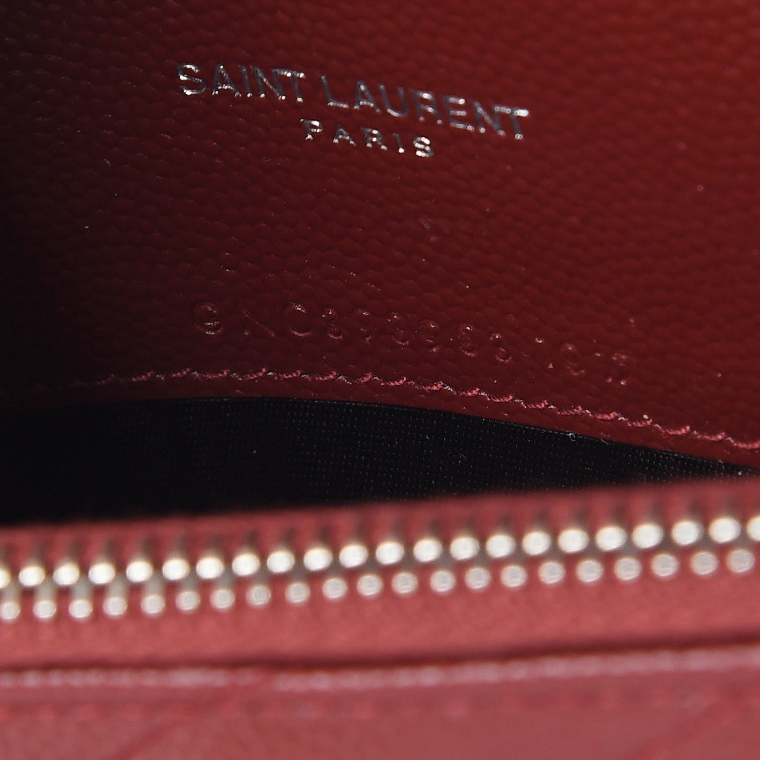 Saint Laurent Grain De Poudre Matelasse Chevron Monogram Envelope Chain Wallet Palissandre 7 of 9