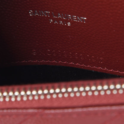 Saint Laurent Grain De Poudre Matelasse Chevron Monogram Envelope Chain Wallet Palissandre 7 of 9