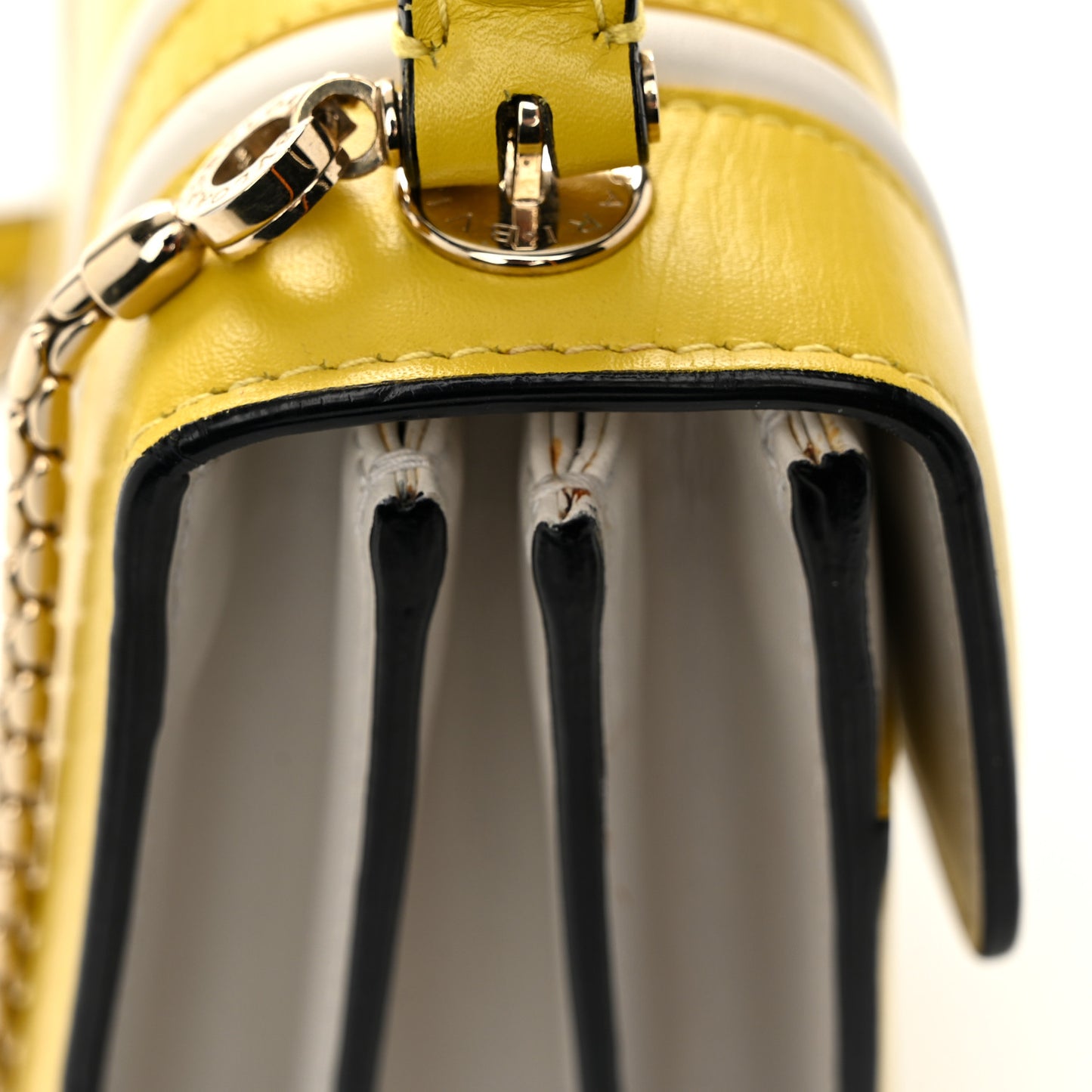 Calfskin Serpenti Forever Top Handle Yellow White