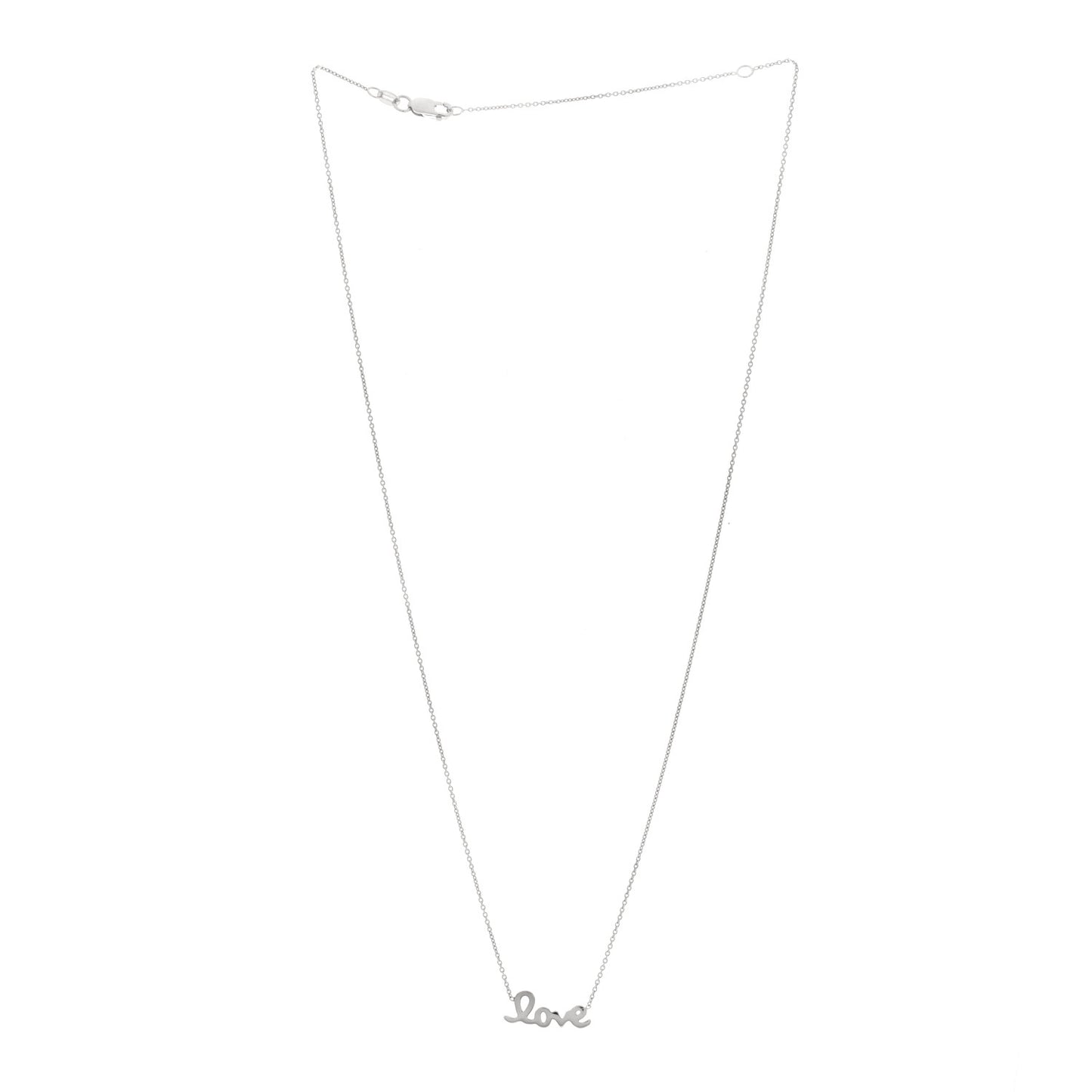 18K White Gold Love Necklace