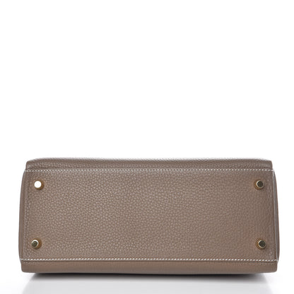 Hermes Taurillon Clemence Kelly Retourne 28 Etoupe 6 of 38