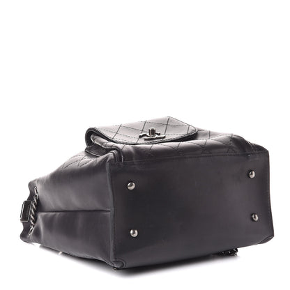 Chanel Calfskin Stitched Medium Urban Luxury Drawstring Backpack Black 4 of 7