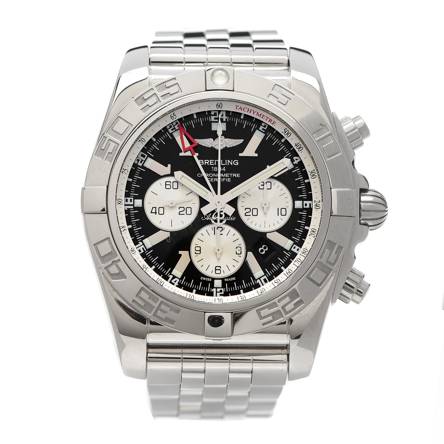 Stainless Steel 46mm Chronomat GMT Automatic Watch Black AB0410