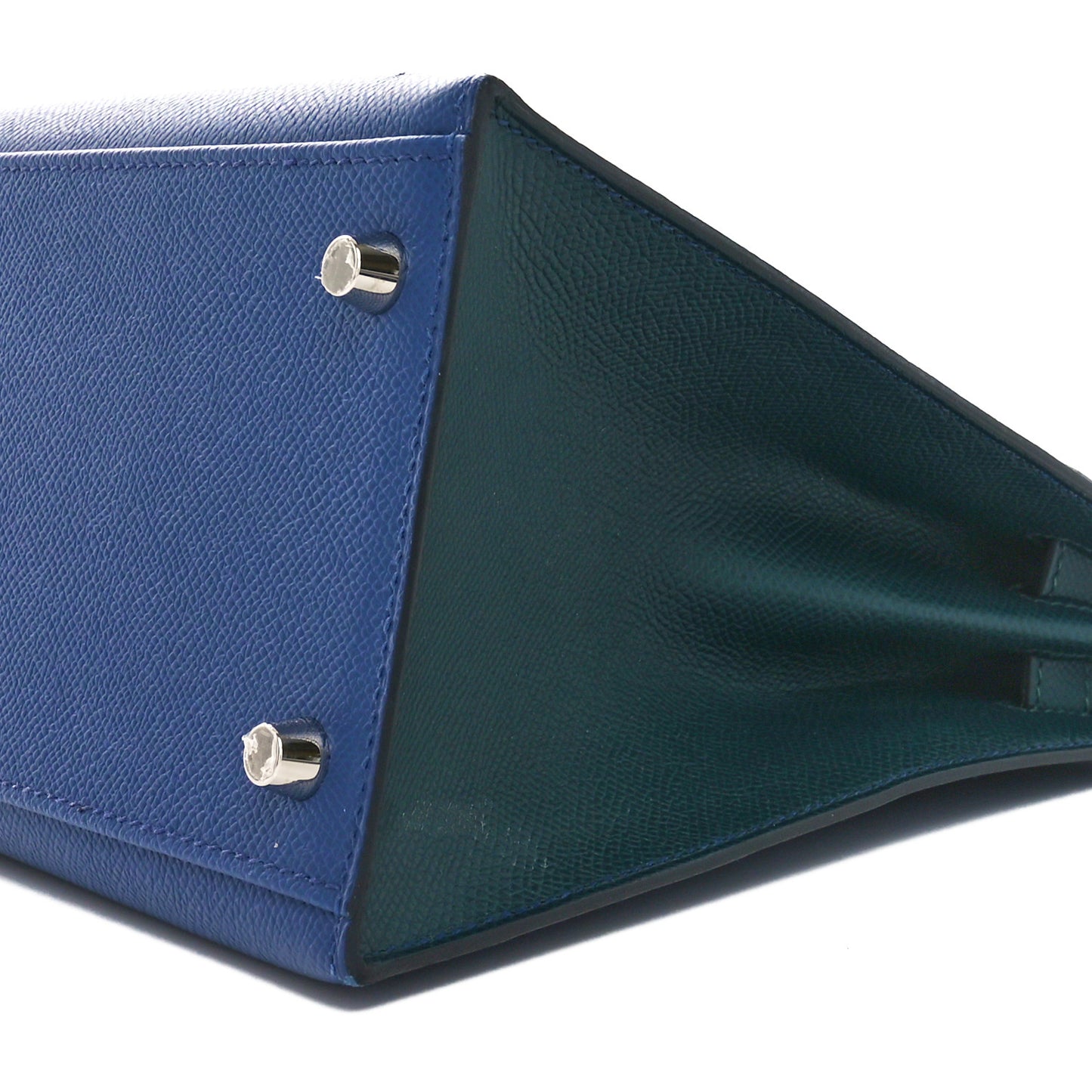 Epsom Horseshoe Kelly Sellier 28 Bleu Saphir Vert Cypress
