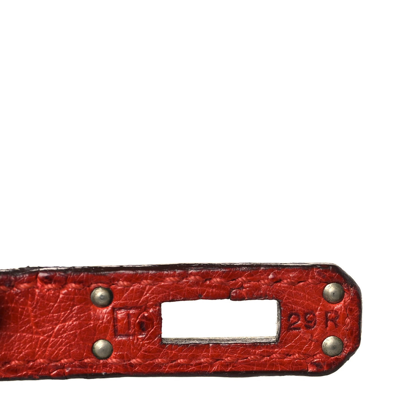 Ostrich Kelly Retourne 25 Rouge Vif