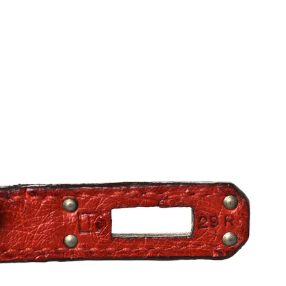Hermes Ostrich Kelly Retourne 25 Rouge Vif 7 of 10