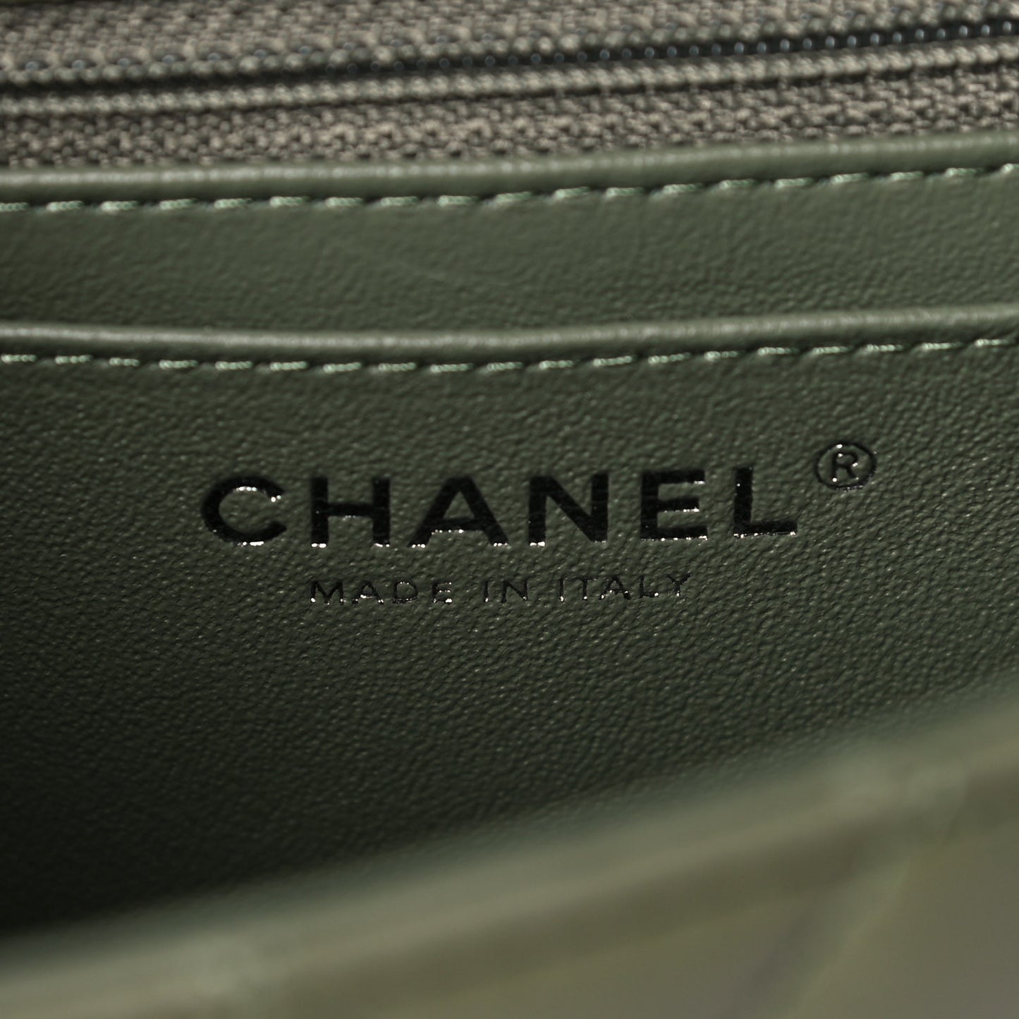 Lambskin Quilted Mini Rectangular Flap Green