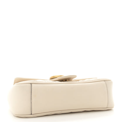 Gucci Calfskin Matelasse Mini GG Marmont Shoulder Bag White 4 of 12
