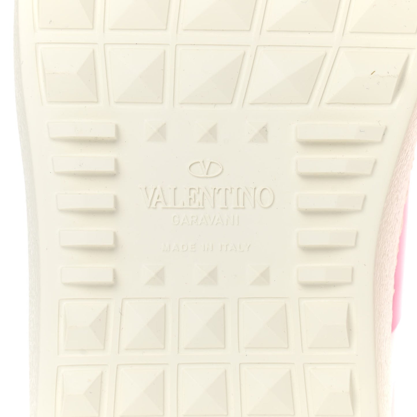 Patent Calfskin Womens Rockstud Open Sneakers 37 White Pink Orchid