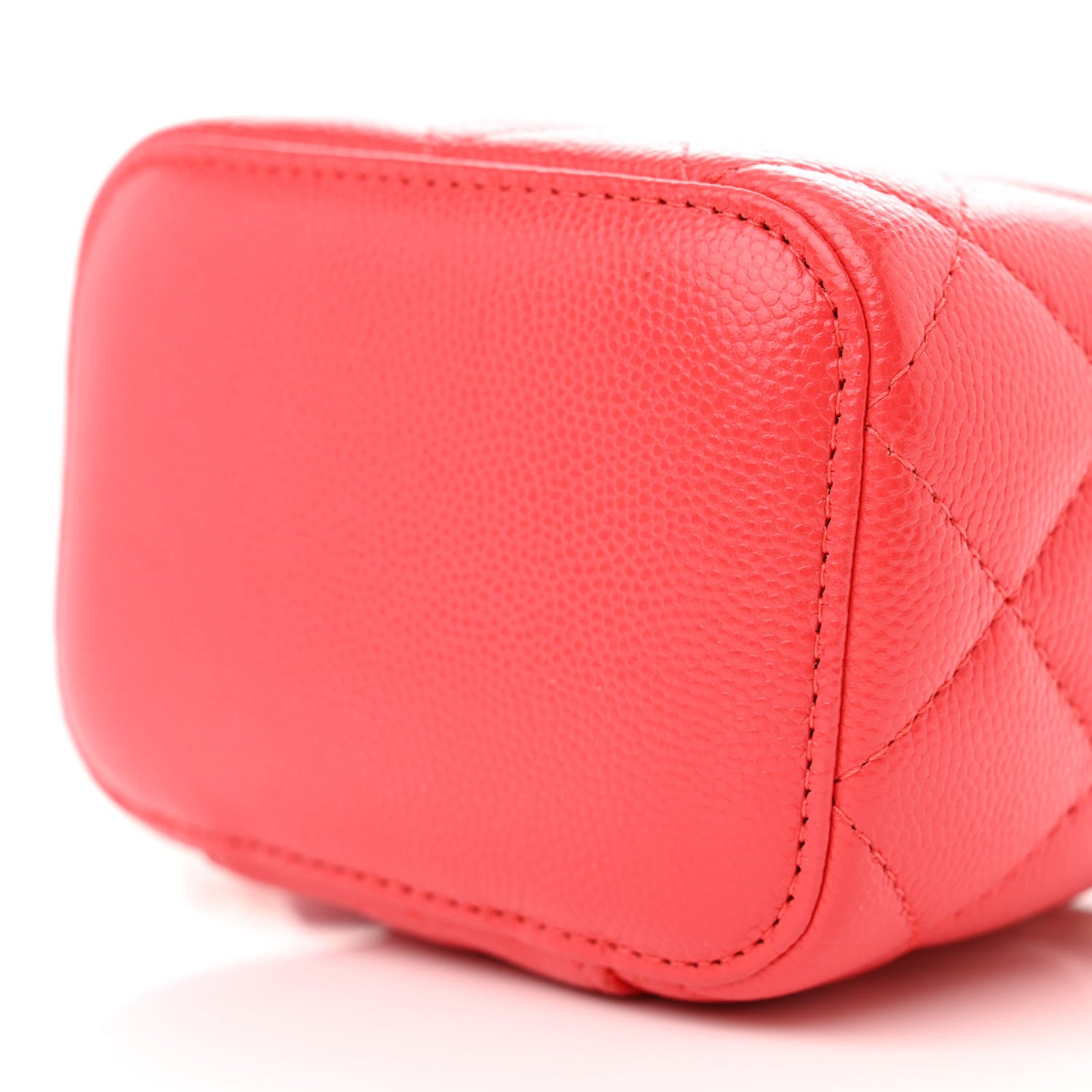 Chanel Caviar Quilted Mini Vanity Case With Chain Red 10 of 10