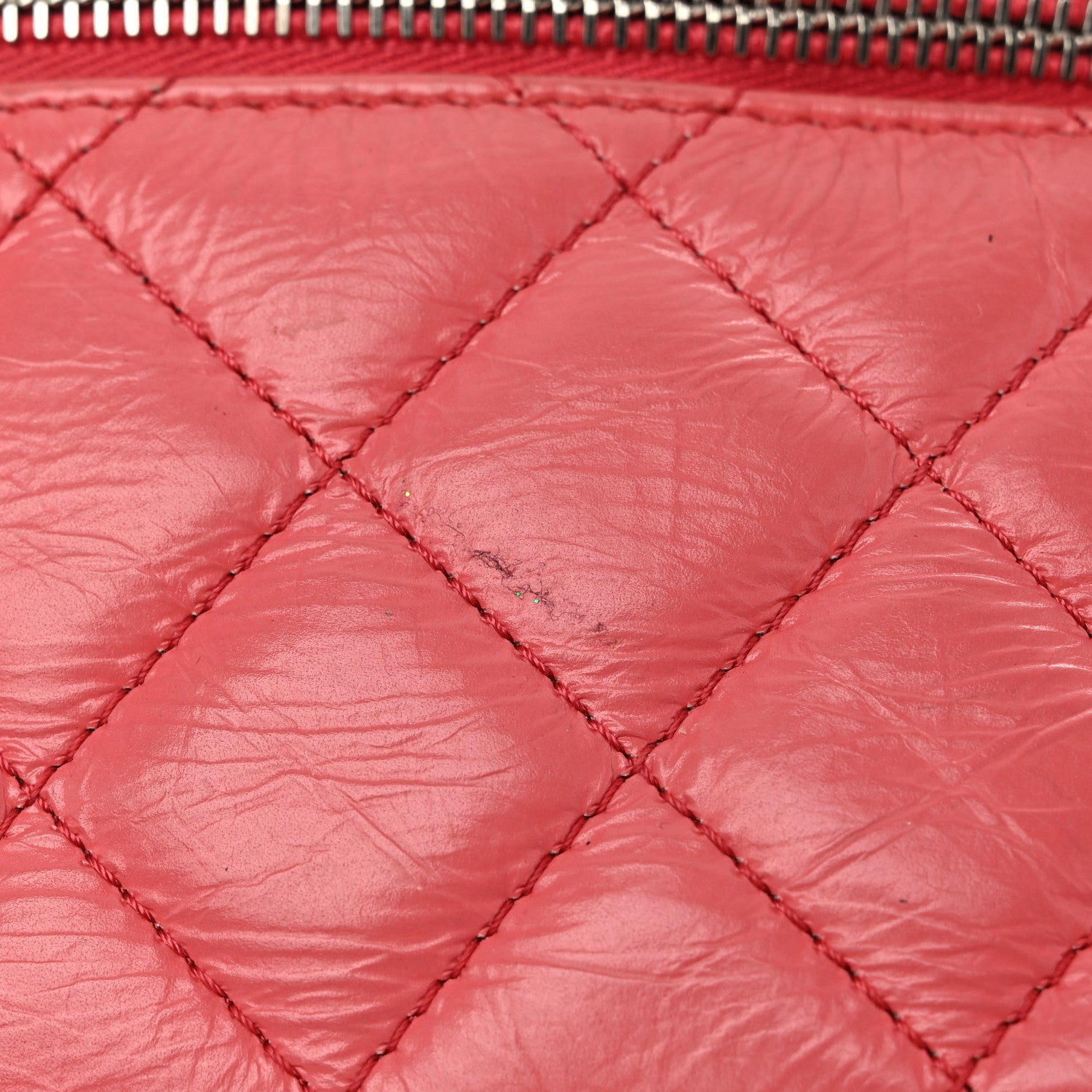Chanel Crumpled Calfskin PVC Quilted Flap Pink 12 of 12