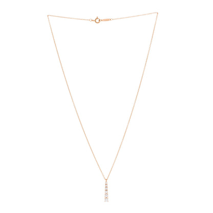 Tiffany 18K Rose Gold Diamond Graduated Drop Pendant Necklace 3 of 7