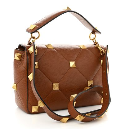 Valentino Garavani Grained Calfskin Large Roman Stud Shoulder Bag Selleria 3 of 9